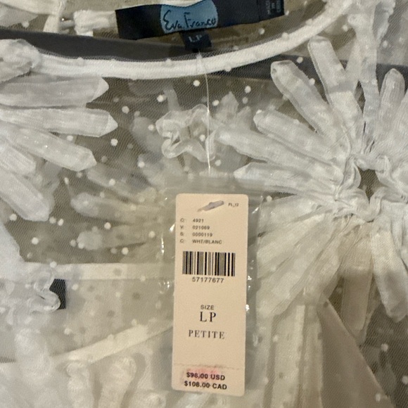 Eva Franco White Floral Sheer Top - Picture 3 of 4